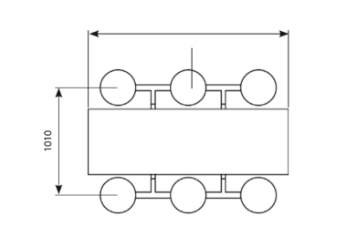 6 Seater Bench 2D